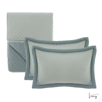 Blanc Mariclò Trapunta + copriguanciali Verde