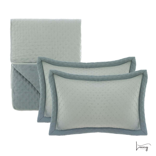 Blanc Mariclò Trapunta + copriguanciali Verde