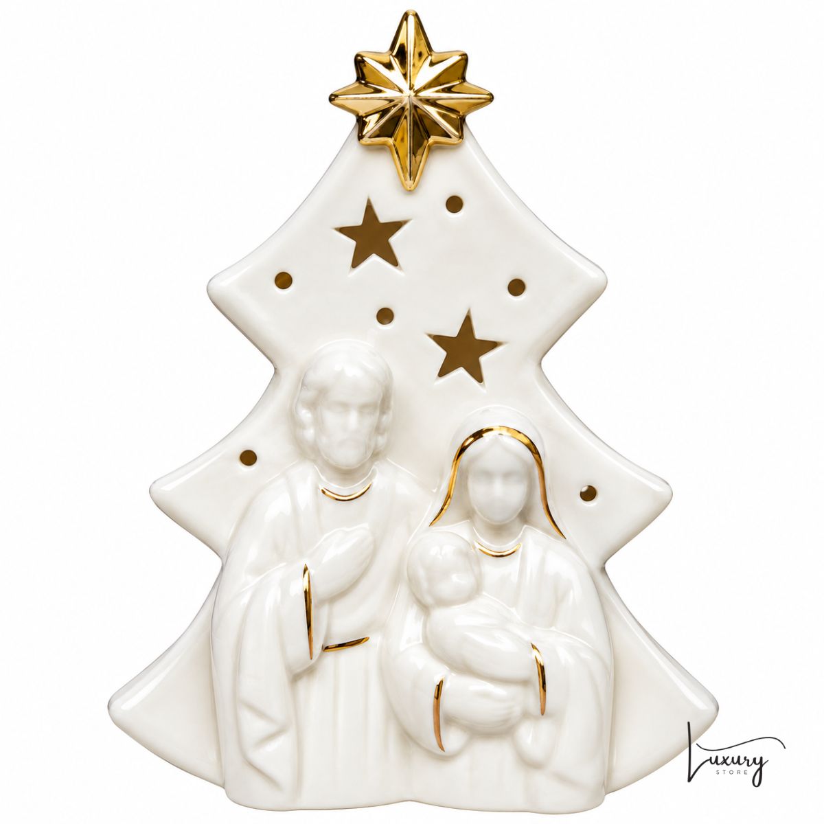 Mascagni Natività h. 12,5 in porcellana con led