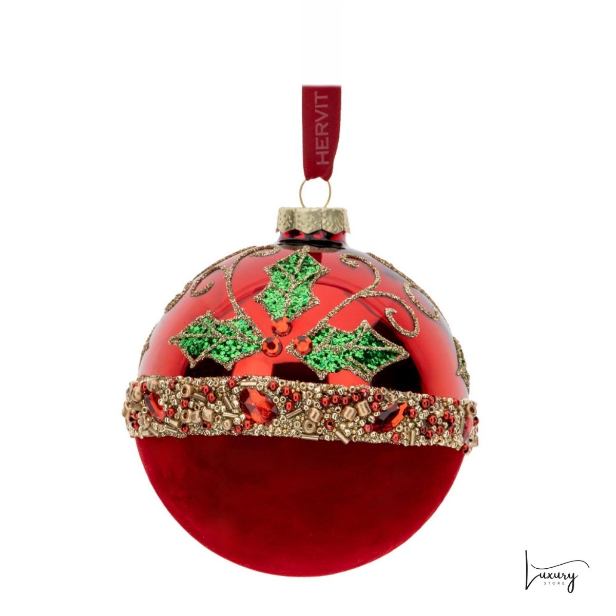 Hervit Sfera in vetro soffiato decorata a mano