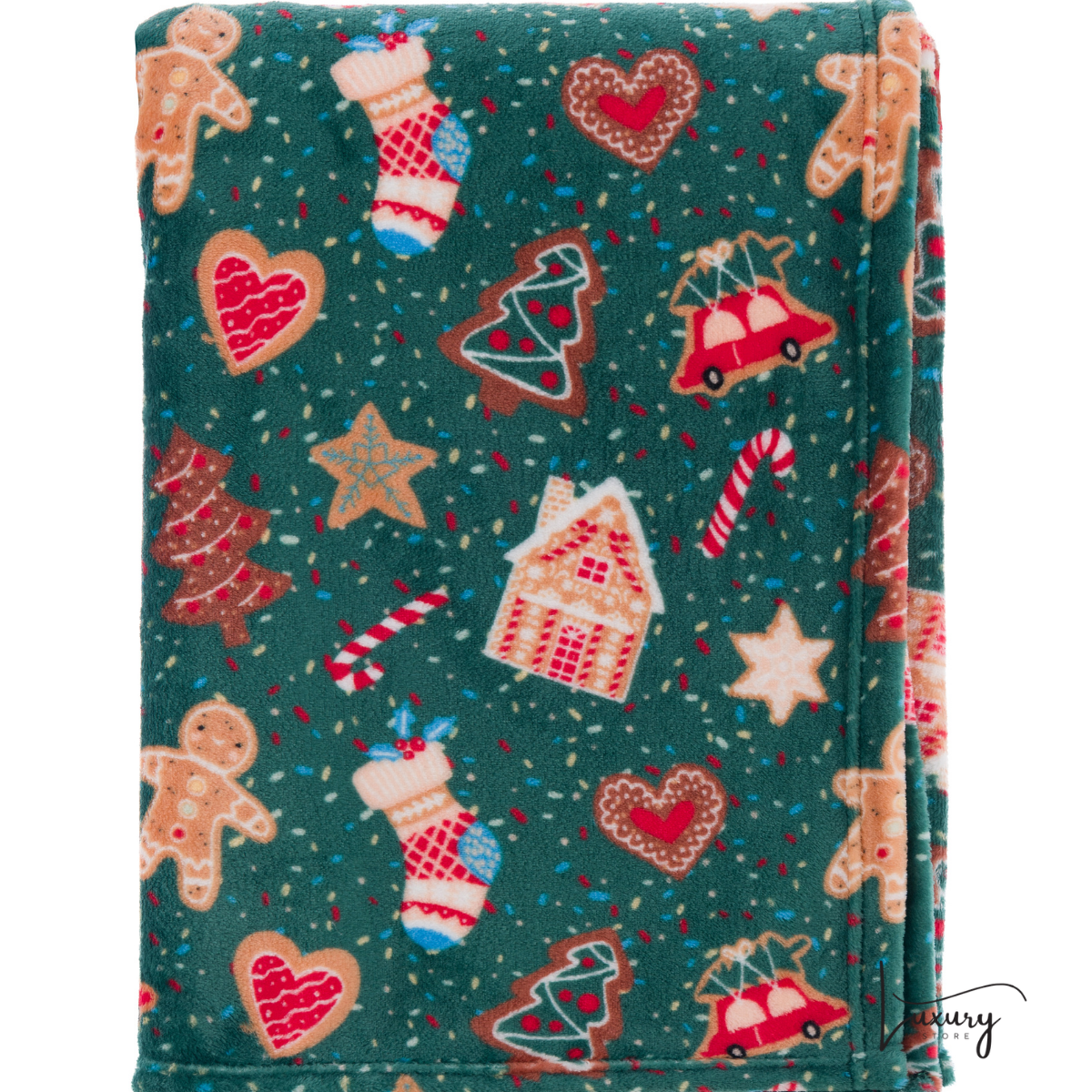 Blanc Mariclò Plaid stampato verde 260 gsm  collezione Plaid di Natale
