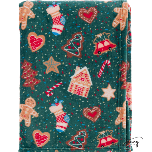 Blanc Mariclò Plaid stampato verde 260 gsm  collezione Plaid di Natale