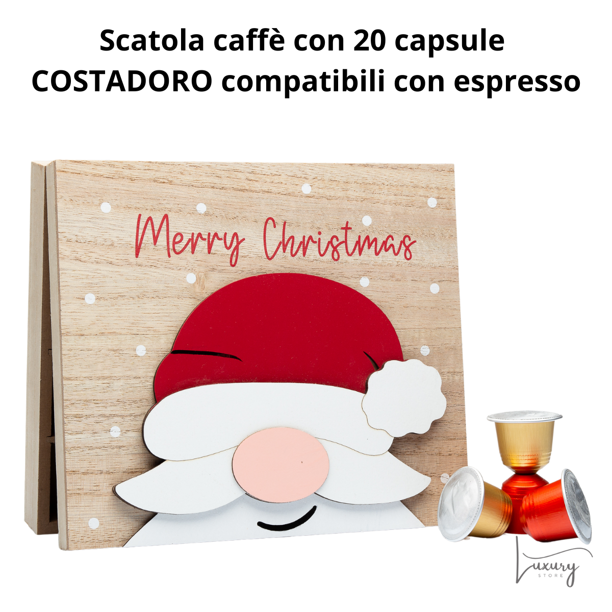 Babbomatto Scatola in legno con 20 capsule