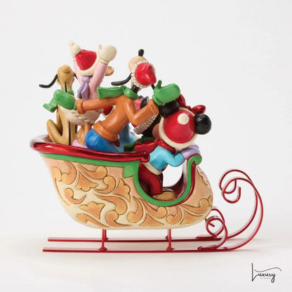 Disney Jim Shore Statuetta La Slitta di Topolino e i suoi Amici