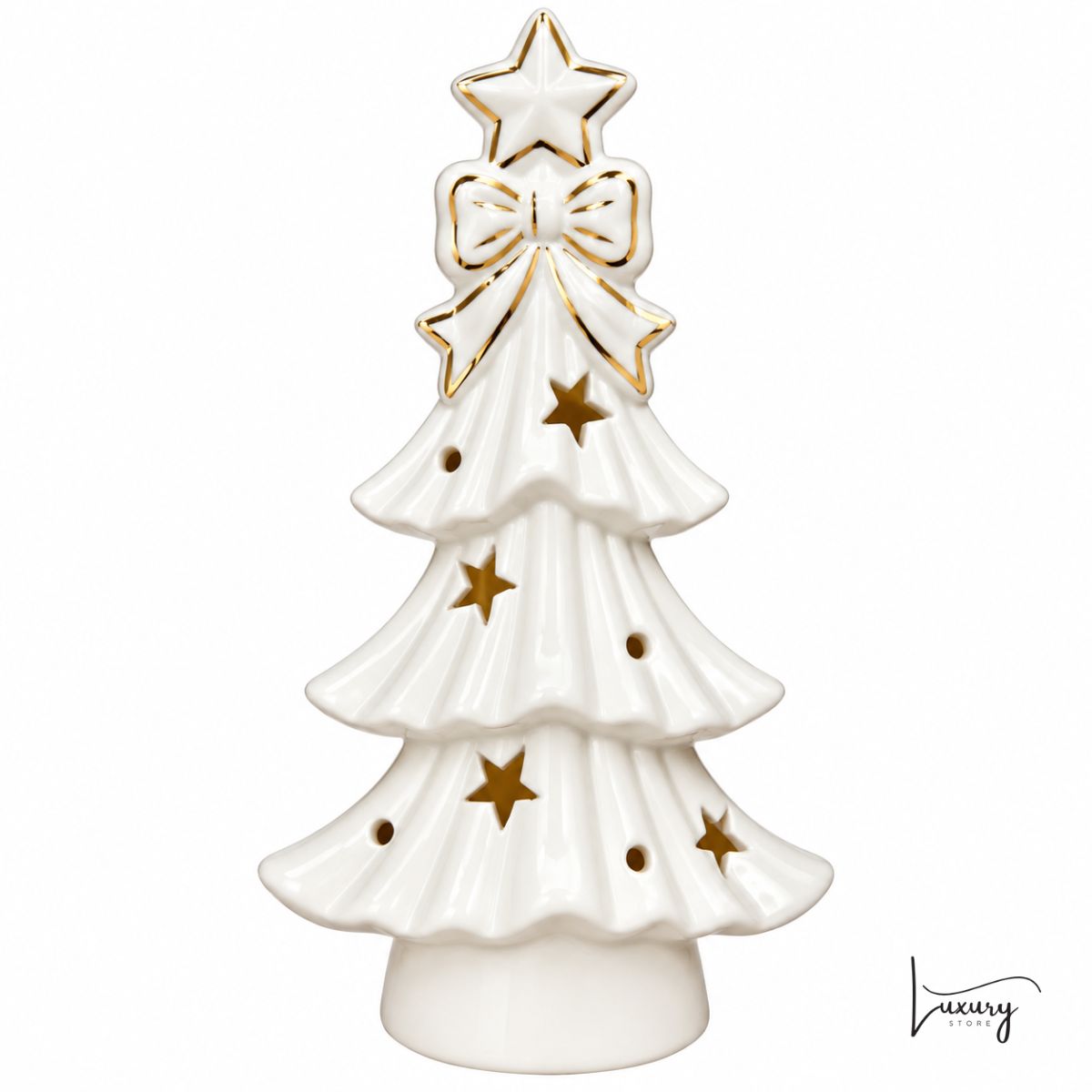 Mascagni Albero di natale in porcellana con led h. 21