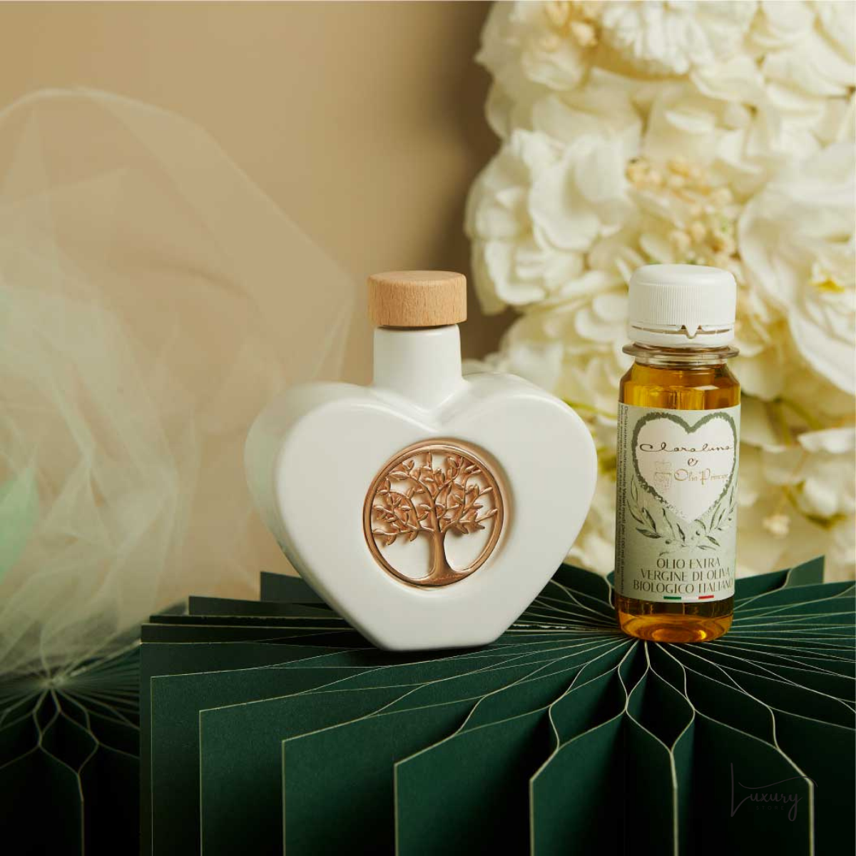 Claraluna Oliera cuore con decoro albero della vita