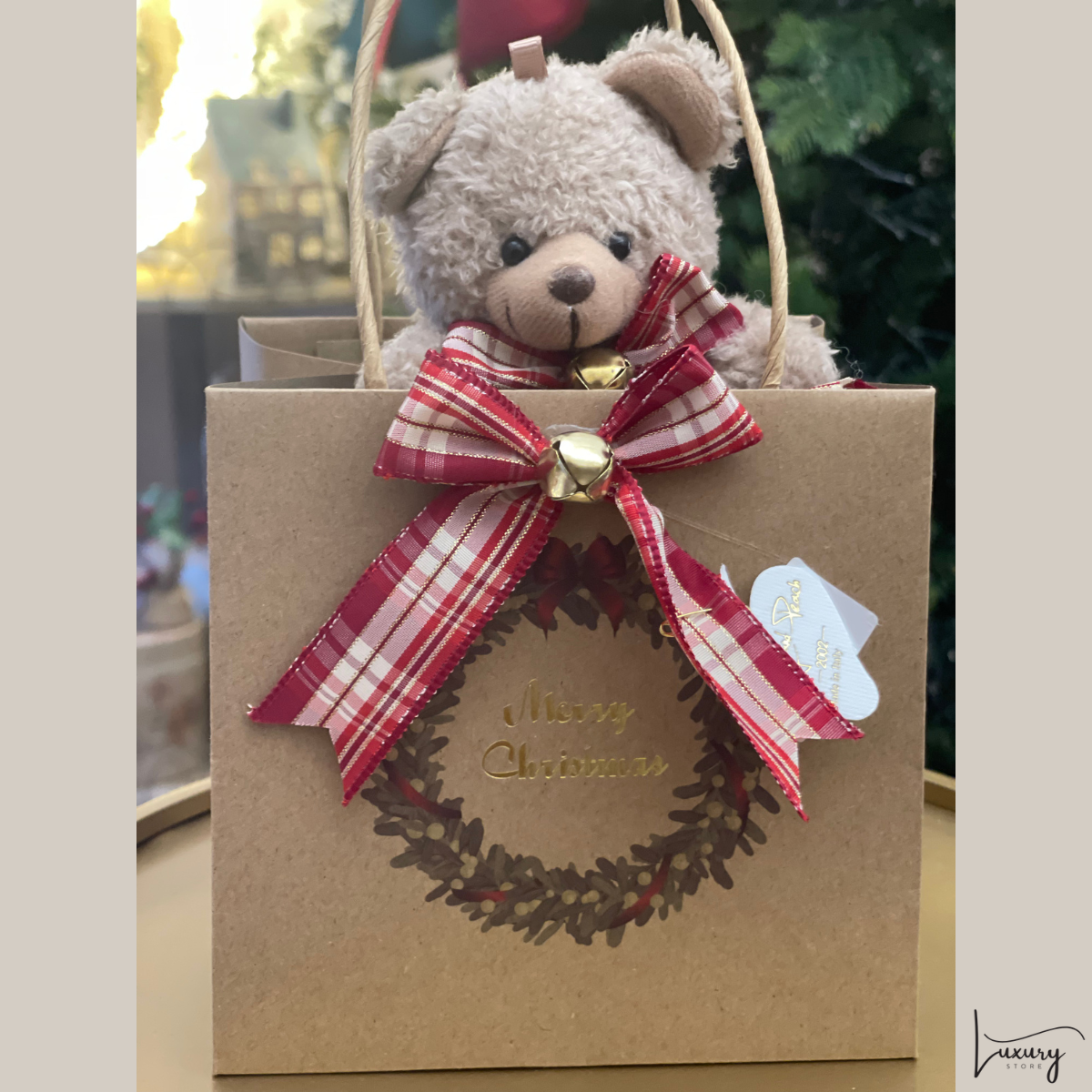 Cherry and Peach Bag Natale con Orsetto Teddy