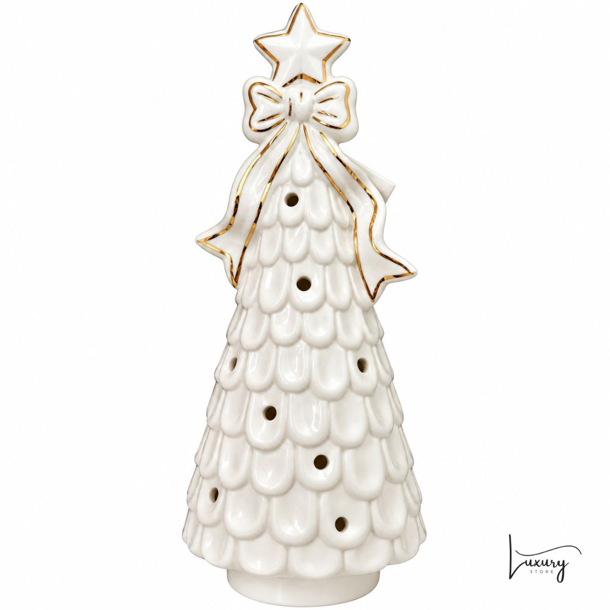 Mascagni Albero di natale in porcellana con led h. 22