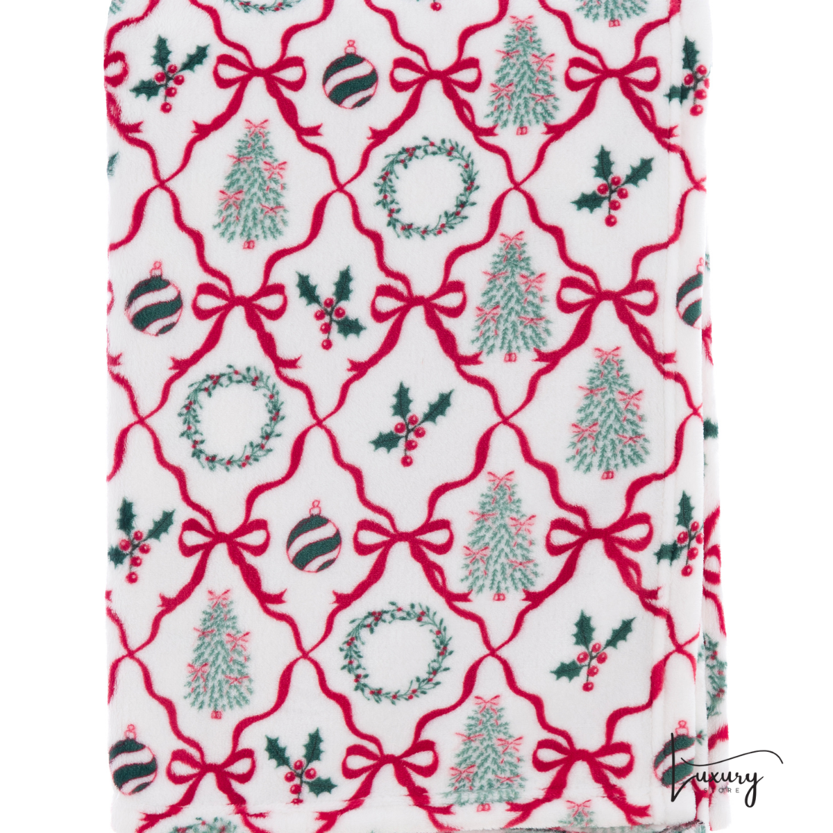 Blanc Mariclò Plaid stampato bianco 260 gsm  collezione Plaid di Natale