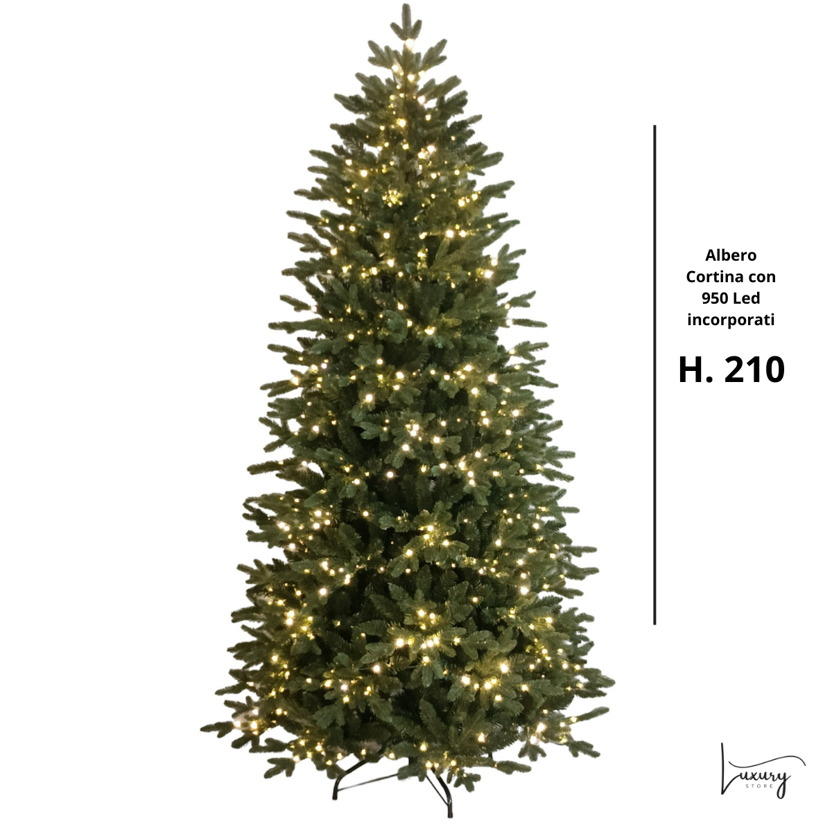 Albero di Natale Cortina H. 210 con 950 led