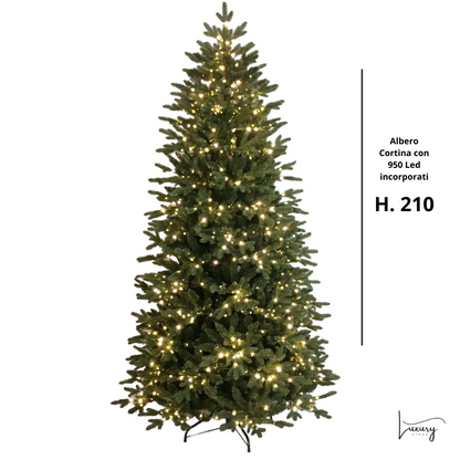 Albero di Natale Cortina H. 210 con 950 led