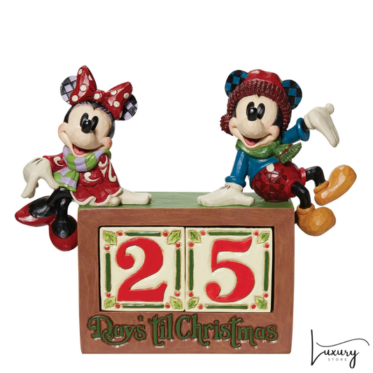 Disney Jim Shore Statuetta Countdown Natale Topolino e Minnnie