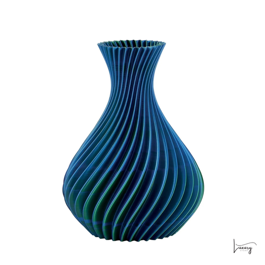 Melaverde Vaso Spirale Blu Bicolor H. 21 CM