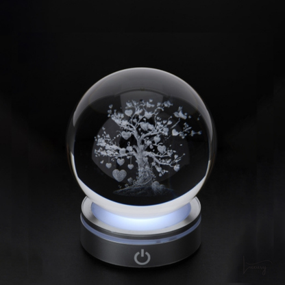 Hervit  Sfera Crystal Planet Albero della Vita