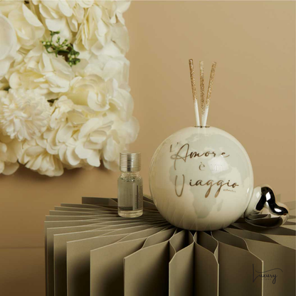 Claraluna Diffusore Globo con cuore silver