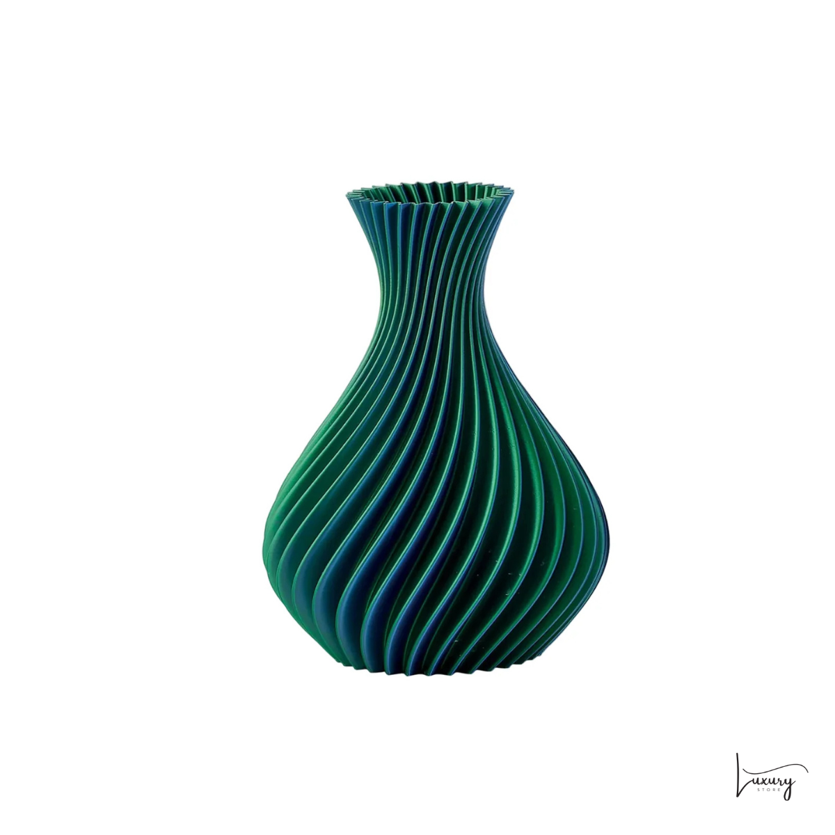 Melaverde Vaso Spirale Blu Bicolor H. 21 CM