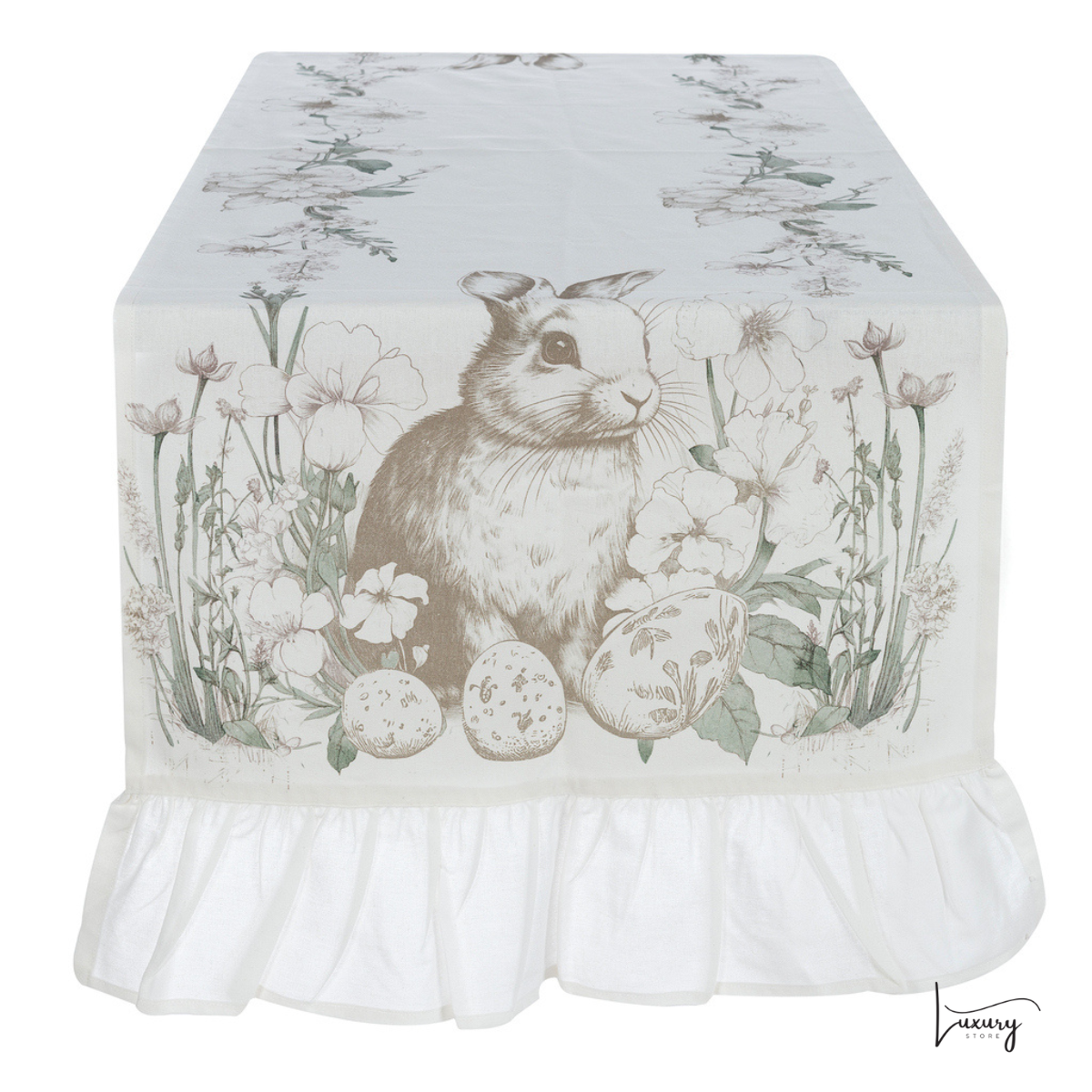 Blanc Mariclò Runner con gala collezione Le Jardin des Lapin