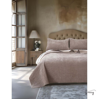 Blanc Mariclò Trapunta in velluto con copriguanciali Notte di velluto Collection