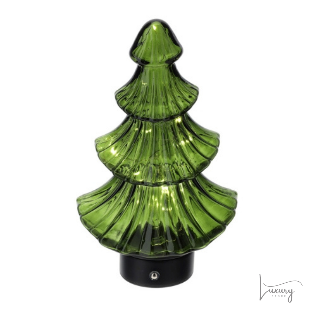 Hervit Lampada Led Albero vetro verde 17x 28 cm