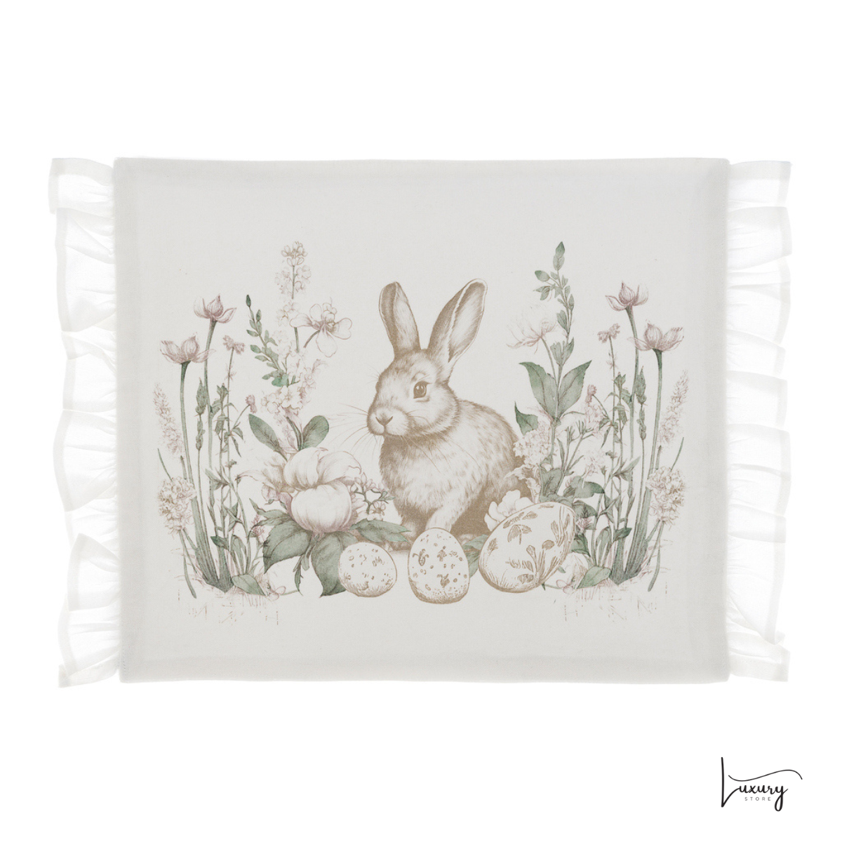 Blanc Mariclò Tovaglietta con gala collezione Le Jardin des Lapin