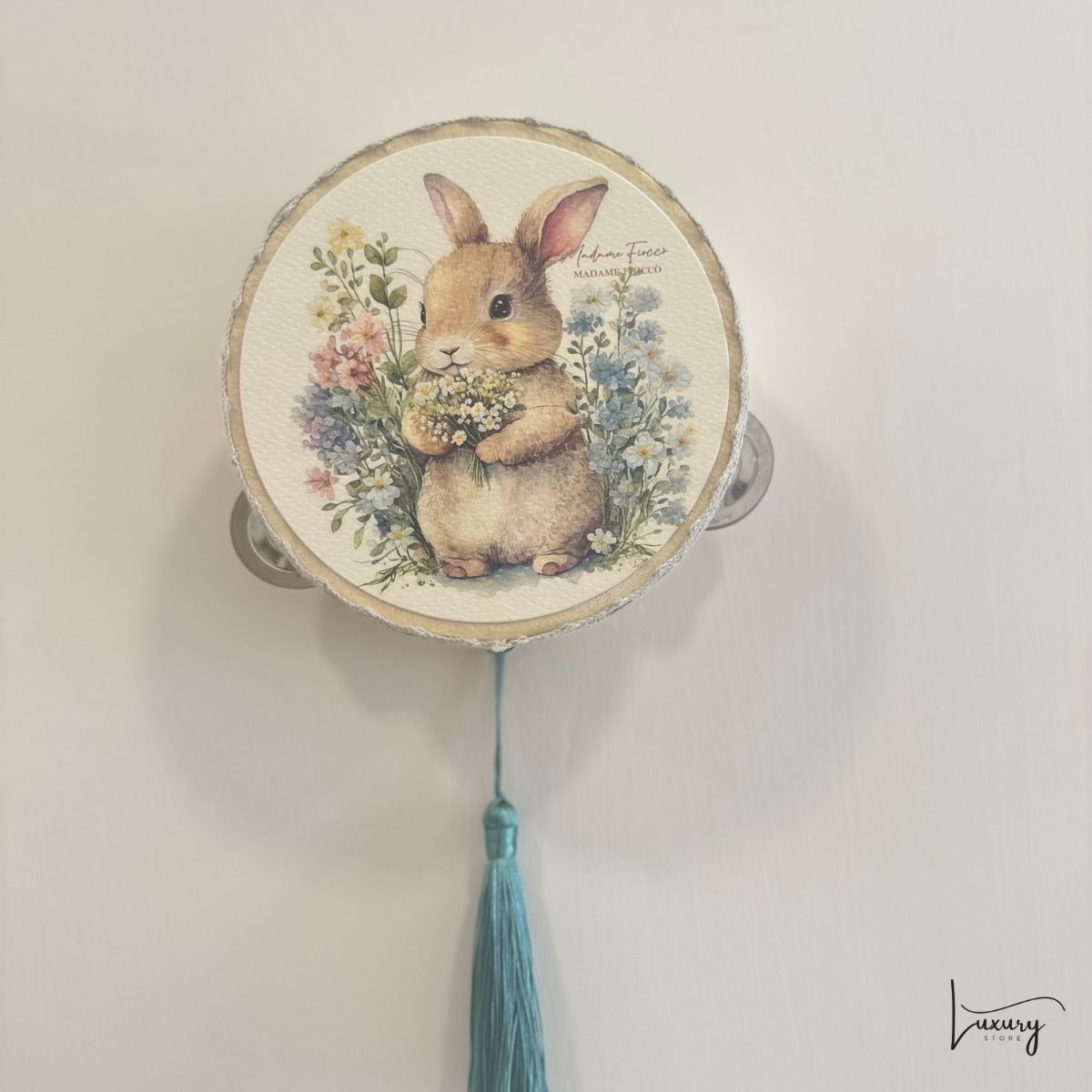 Madame Fiocco Tamburello decorativo Coniglietto Dondolo