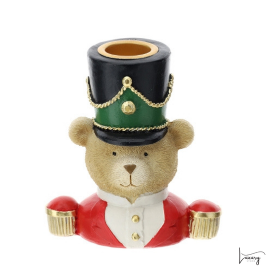 Hervit  Portacandele in resina orsetto