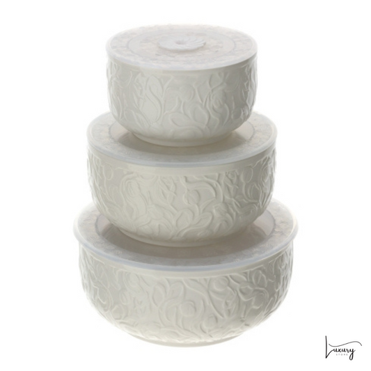 Hervit  Set 3 Contenitori Tulipano con coperchio