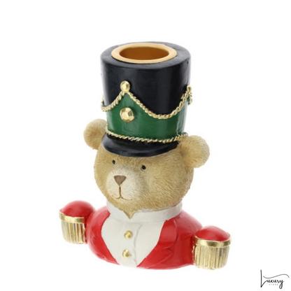 Hervit  Portacandele in resina orsetto