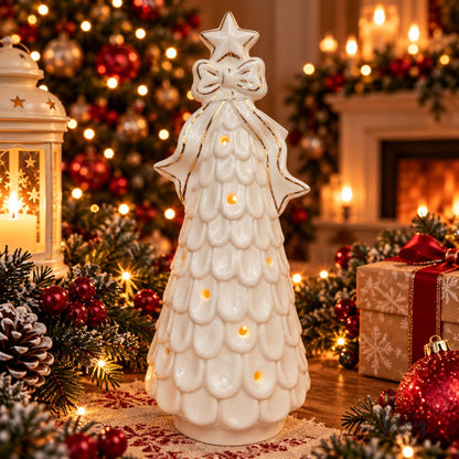 Mascagni Albero di natale in porcellana con led h. 22
