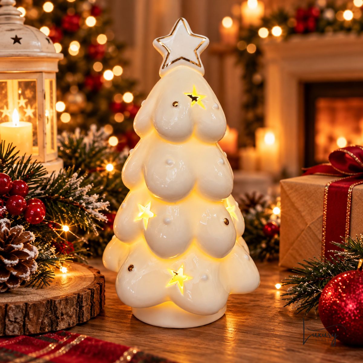 Mascagni Albero di natale in porcellana con led