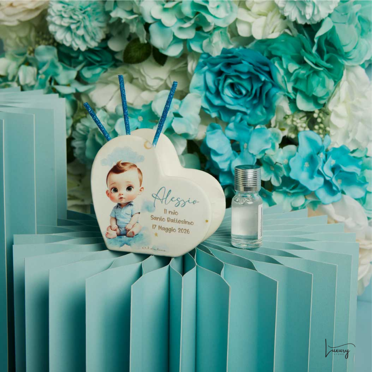Claraluna Diffusore Cuore Battesimo Personalizzabile