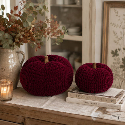 Blanc Mariclò Set 2 Zucche Bordeaux Collezione Zucche di Sogno