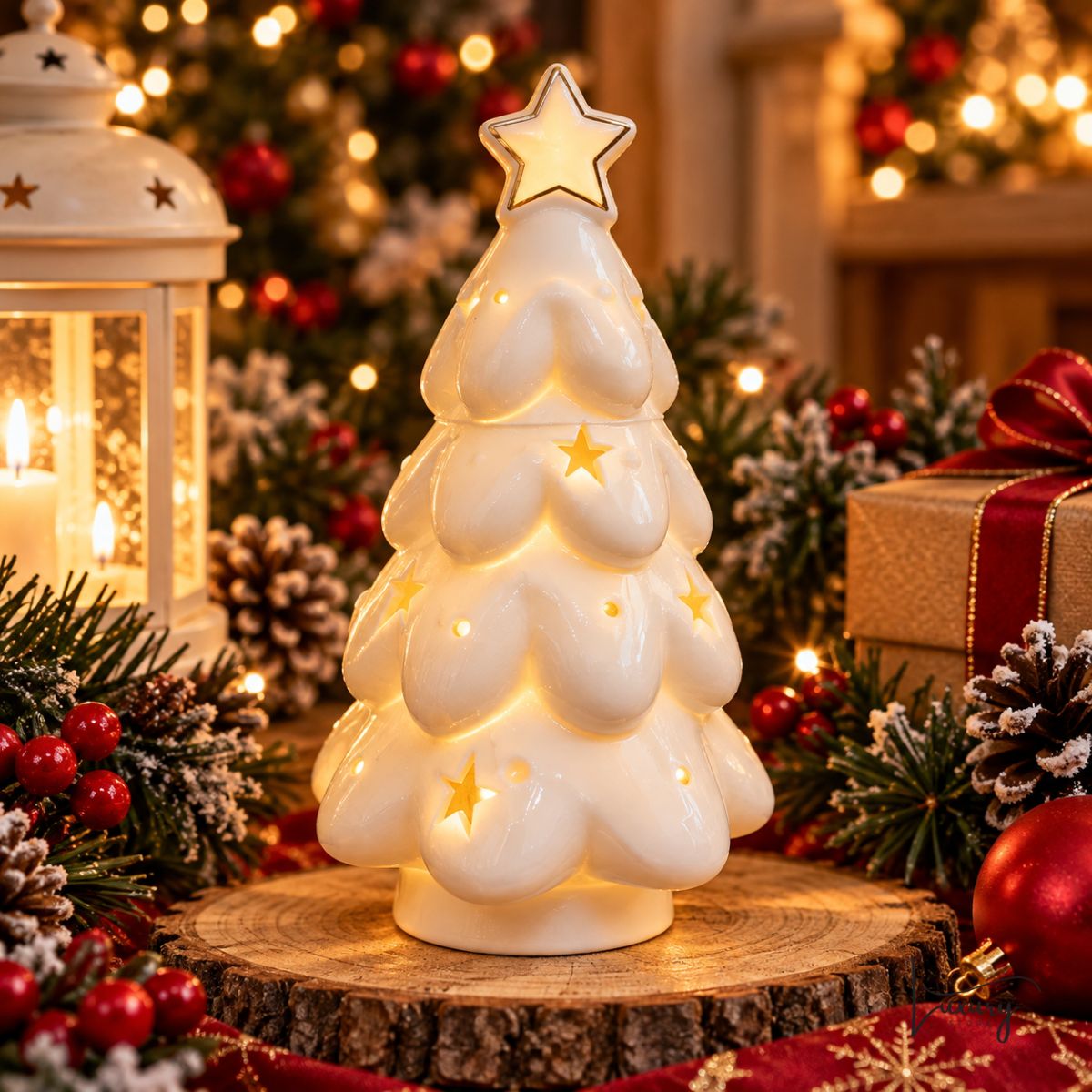 Mascagni Albero di natale in porcellana con led