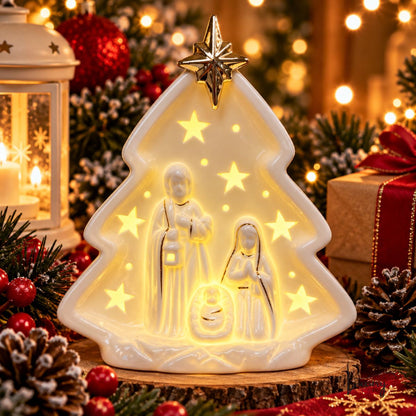 Mascagni Natività h. 17 in porcellana con led