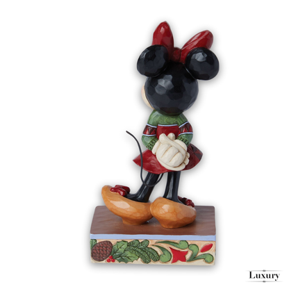 Disney Jim Shore Statuetta di Minnie con Maglione Natalizio