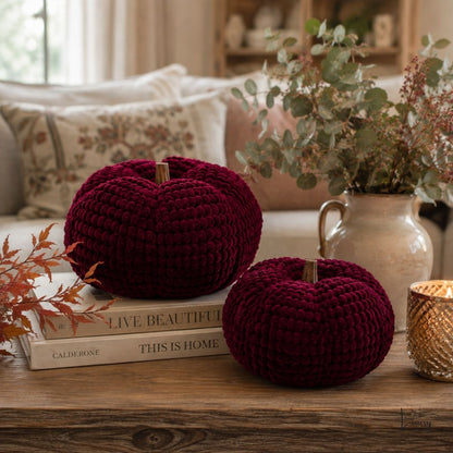 Blanc Mariclò Set 2 Zucche Bordeaux Collezione Zucche di Sogno