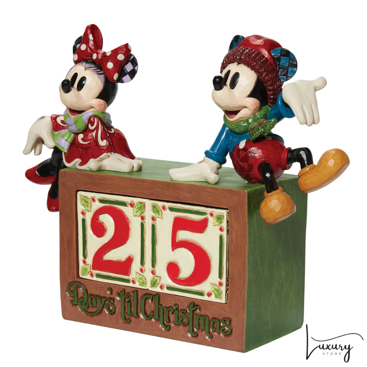 Disney Jim Shore Statuetta Countdown Natale Topolino e Minnnie