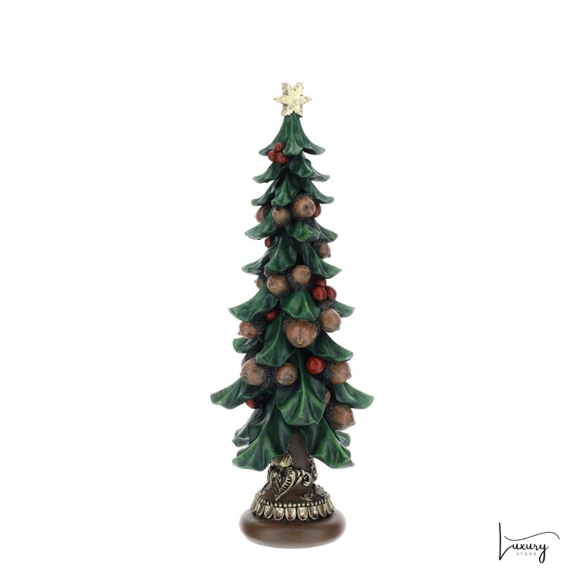 Hervit Albero di Natale con bacche in resina