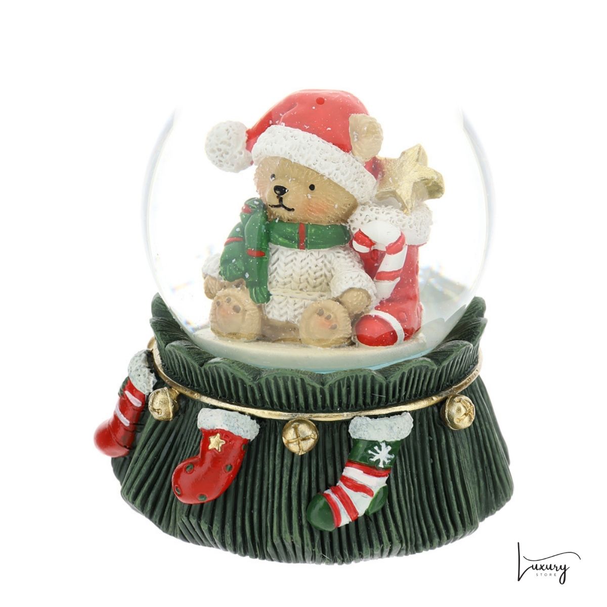 Hervit Palla acqua neve  con orsetto H. 9 cm
