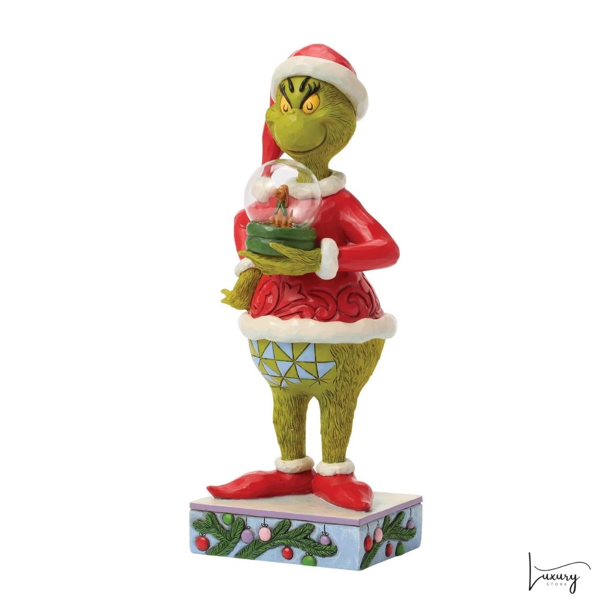 Disney Jim Shore Statuina Grinch con palla di neve