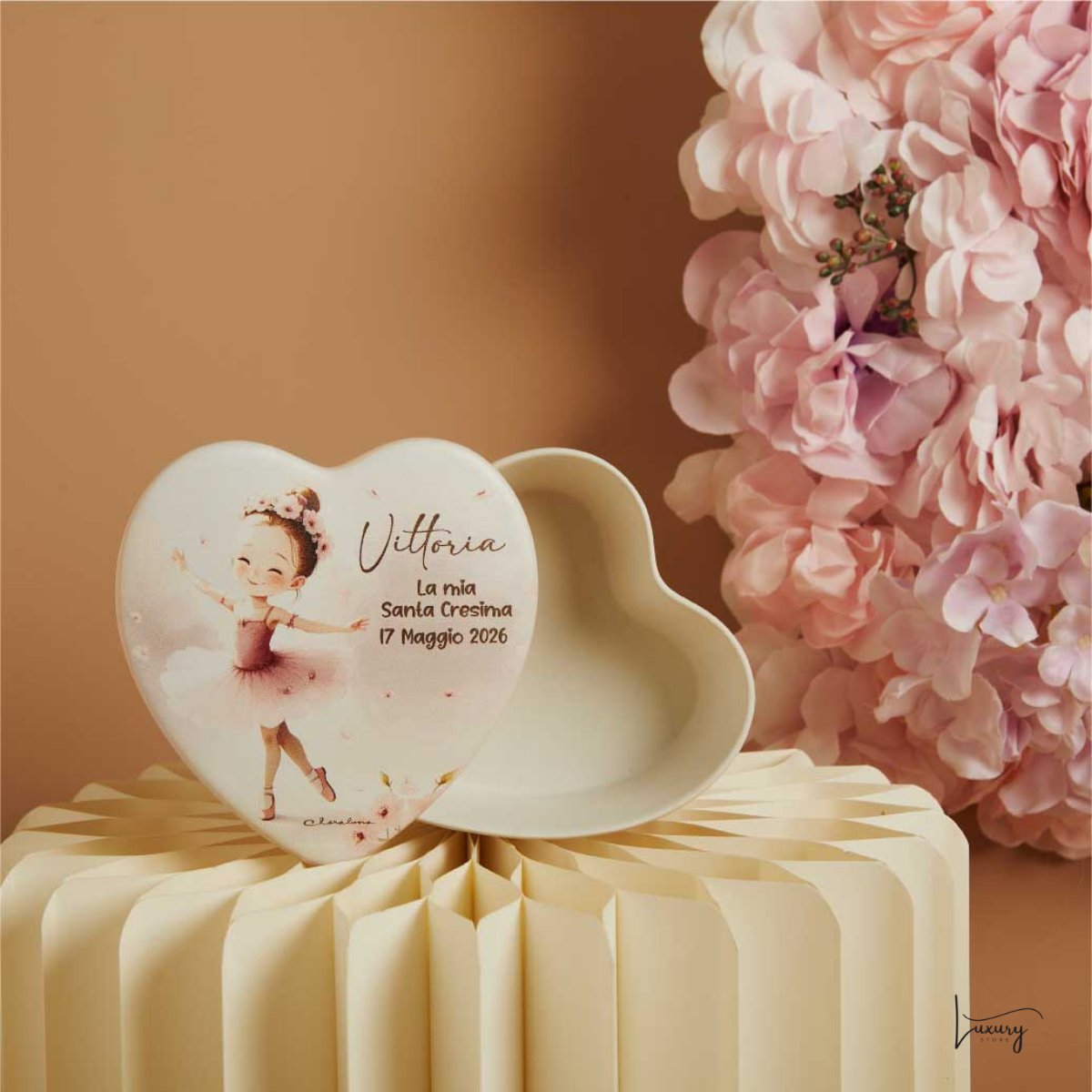 Claraluna Scatola Cuore Ballerina Personalizzabile