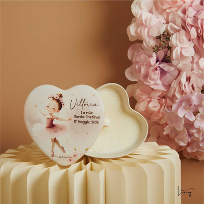 Claraluna Scatola Cuore Ballerina Personalizzabile