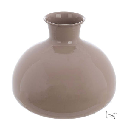 Blanc Mariclo' Vaso in metallo Tortora H. 16 Carmen Collection