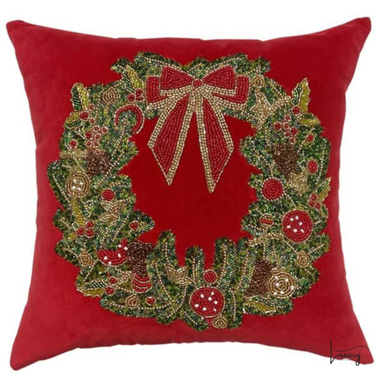 Blanc Mariclò Cuscino Rosso con perline Cuscini di Natale Collection