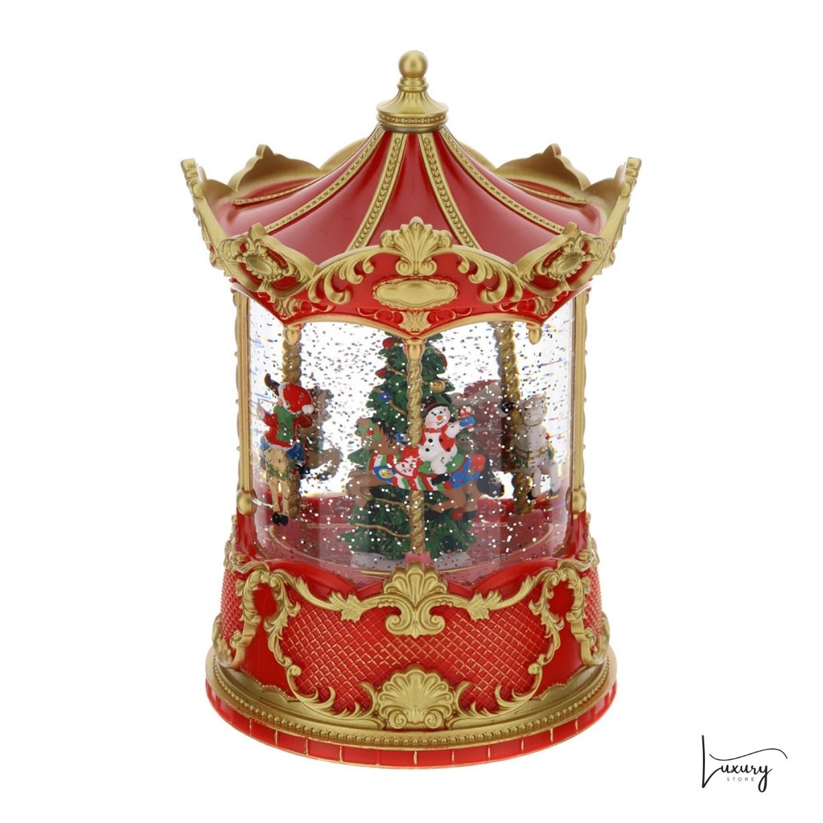 Hervit  Carillon Carosello  acqua neve h. 21 cm