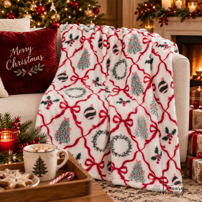 Blanc Mariclò Plaid stampato bianco 260 gsm  collezione Plaid di Natale