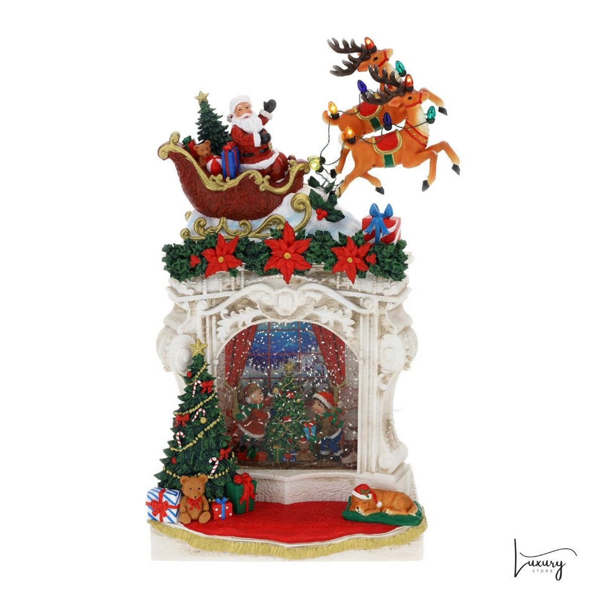 Hervit  Carillon Camino  acqua neve h. 35 cm