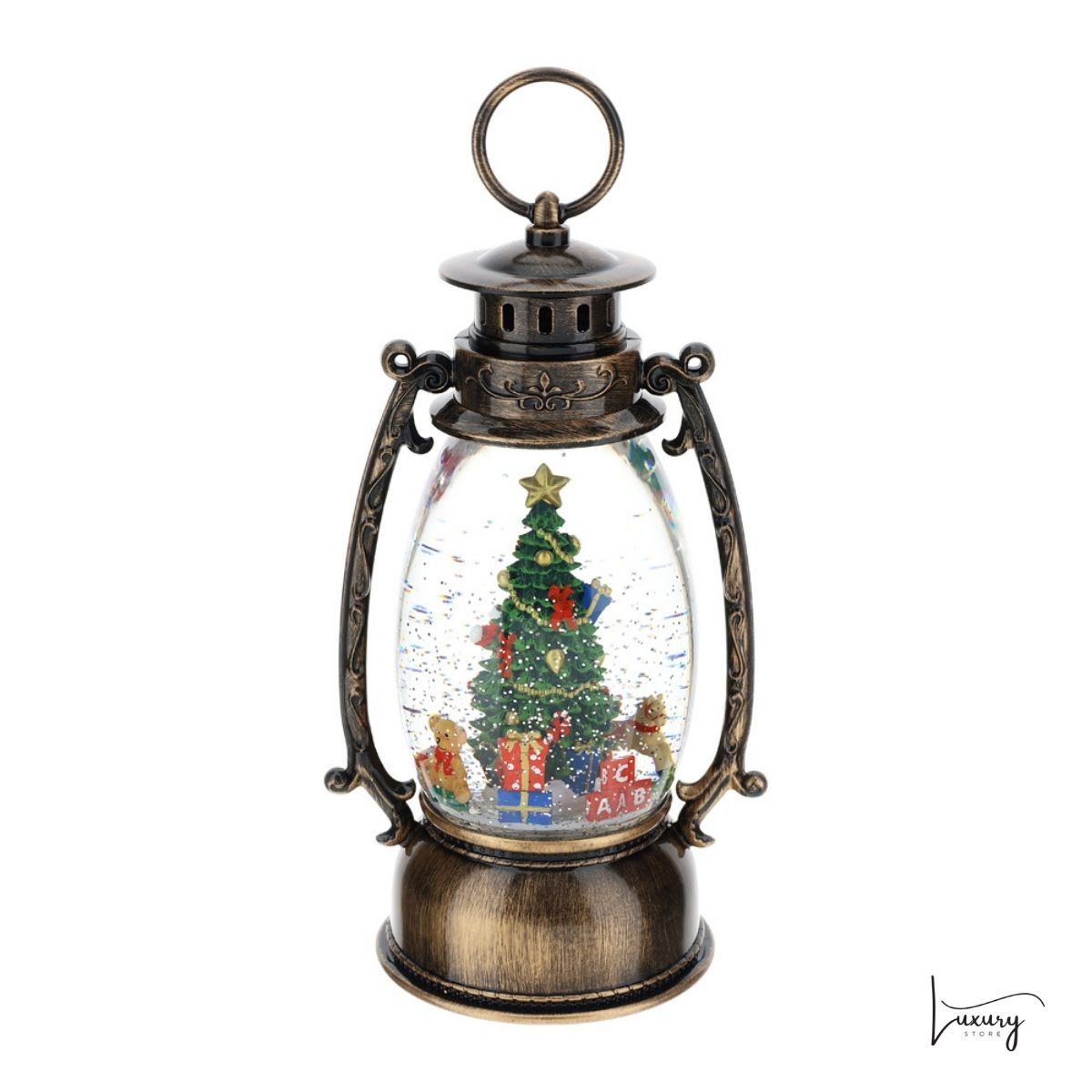 Hervit  Lanterna  con Albero acqua neve h.25 cm