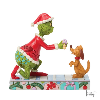 Disney Jim Shore Statuina Grinch e l'osso di Max
