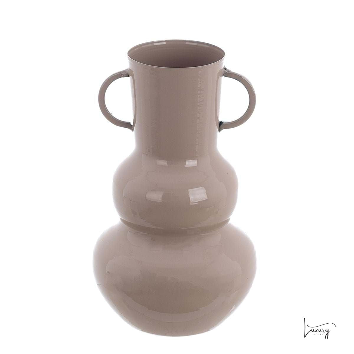 Blanc Mariclo' Vaso in metallo Tortora H. 20 Carmen Collection